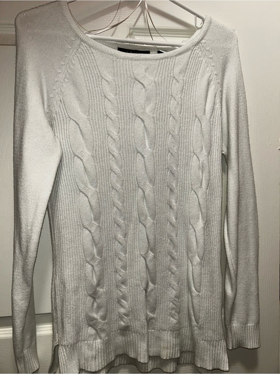 Cyrus Sweaters - Cyrus Classic Cable Knit Women's Sweater - White